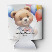 バレンタインデーかわいい水色クマとバルーン|過去記事 缶クーラー (裏面)