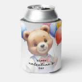 バレンタインデーかわいい水色クマとバルーン|過去記事 缶クーラー (缶裏面)