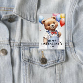 バレンタインデーかわいい水色クマとバルーン|過去記事 缶バッジ (インサイチュ)