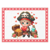 バレンタインデーかわいい海賊 テーブルクロス (正面(横))