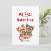 バレンタインデーかわいい犬ペット写真ホリデーカード シーズンカード (スタンド正面)