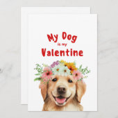 バレンタインデーかわいい犬ペット写真ホリデーカード シーズンカード (正面/裏面)