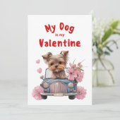 バレンタインデーかわいい犬ペット写真ホリデーカード 招待状 (スタンド正面)