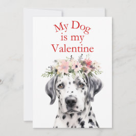 バレンタインデーかわいい犬ペット写真ホリデーカード 招待状