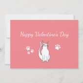 バレンタインデーかわいい猫スケッチピンクレッド シーズンカード (正面)