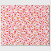 バレンタインデーかわいい猫ハートサングラス ラッピングペーパー (フラット)