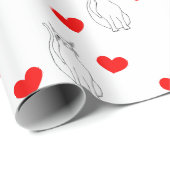 バレンタインデーかわいい猫ハート教室パーティー ラッピングペーパー (ロールコーナー)