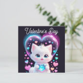 バレンタインデーかわいい猫バレンタインデー カード (スタンド正面)