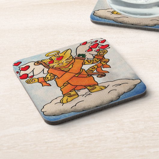 バレンタインデーかわいい猫 コースター (左側)