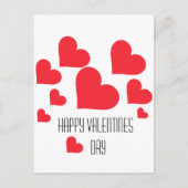 バレンタインデーかわいい赤いハートと愛の山 ポストカード (正面)