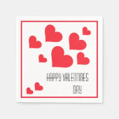 バレンタインデーかわいい赤いハートと愛 スタンダードカクテルナプキン (正面)