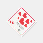 バレンタインデーかわいい赤いハートと愛 スタンダードカクテルナプキン (角)