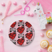 バレンタインデーかわいい赤いハートパターン紙プレート ペーパープレート (パーティー)