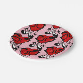 バレンタインデーかわいい赤いハートパターン紙プレート ペーパープレート (アングル)