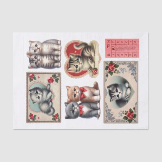 バレンタインデーかわいらしキットンフッシーカット 薄葉紙 (正面)