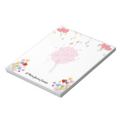 バレンタインデーかわいらし赤いハートバルーン ノートパッド (回転)