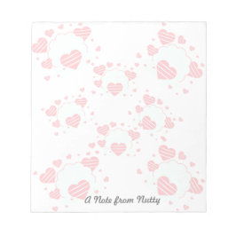 バレンタインデーかわいらし赤いハート ノートパッド