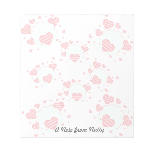 バレンタインデーかわいらし赤いハート ノートパッド (正面)