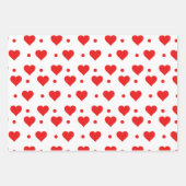 バレンタインデーかわいカスタマイズリンクハート ラッピングペーパーシート (正面2)