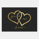 バレンタインデーかわいカスタマイズリンクハート ラッピングペーパーシート (正面)