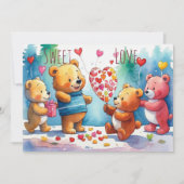 バレンタインデーがハート型キャンディーを共有 シーズンカード (正面)