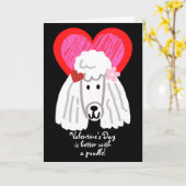 バレンタインデーがプードルハートで良い カード (黄色い花)