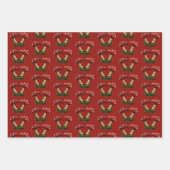 バレンタインデーが大好きかわいい赤いキノコ ラッピングペーパーシート (正面2)