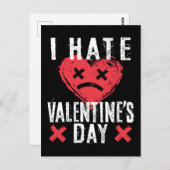 バレンタインデーが嫌い – アンチ – バレンタインデー ポストカード (正面/裏面)