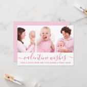 バレンタインデーが家族の写真を願う カード (正面/裏面インサイチュ)