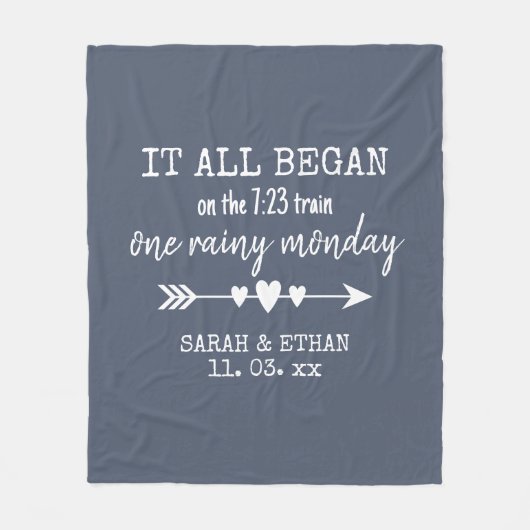 バレンタインデーが恋で始まった場所 フリースブランケット (正面)