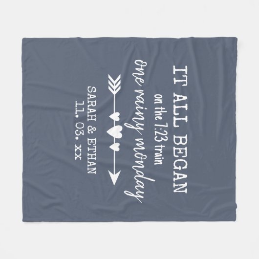 バレンタインデーが恋で始まった場所 フリースブランケット (正面(横))