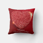 バレンタインデーきらめくハート赤 クッション (裏面)