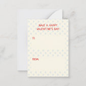 バレンタインデーくまのおもしろいな子供の学校の教室 ノートカード (裏面)