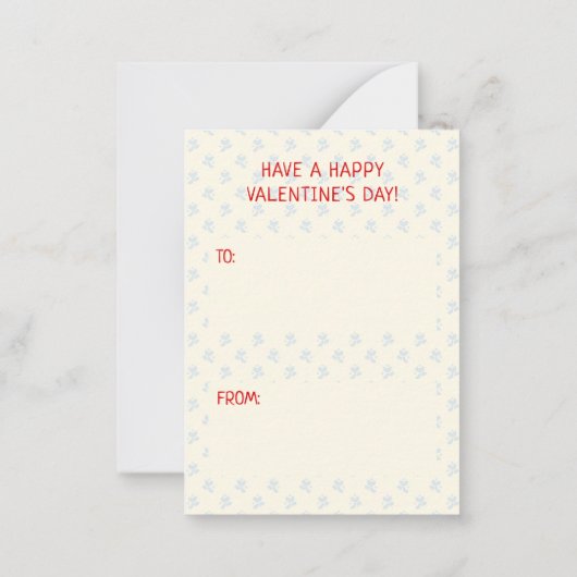 バレンタインデーくまのおもしろいな子供の学校の教室 ノートカード (裏面)