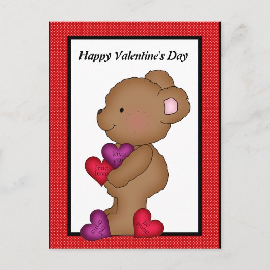 バレンタインデーくまの郵便はがき シーズンポストカード (正面)