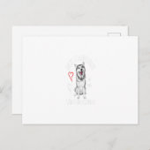 バレンタインデーで女性が男性にペット愛好家 ポストカード (正面/裏面)