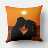 バレンタインデーとカップルのためのロマンチックカスタムな写真 クッション (裏面)