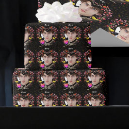バレンタインデーとカナリバード ラッピングペーパー