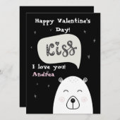 バレンタインデーとキスを願う可愛いホッキョクグマ シーズンカード (正面/裏面)