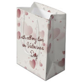 バレンタインデーとチョコレートハート ミディアムペーパーバッグ (裏面アングル)
