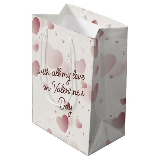 バレンタインデーとチョコレートハート ミディアムペーパーバッグ (裏面アングル)