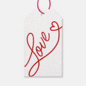 バレンタインデーとハートを愛する書道 ギフトタグ (正面)