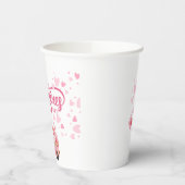 バレンタインデーとピンクハートホリデーカード 紙コップ (左)