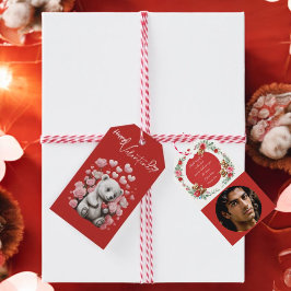 バレンタインデーとリッチテディベア ギフトタグ