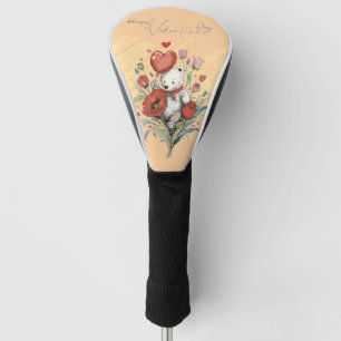 バレンタインデーとリッチテディベア ゴルフヘッドカバー