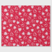 バレンタインデーと愛の言葉とキューピッド矢印 ラッピングペーパー (フラット)