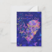 バレンタインデーと蝶のハート ノートカード (裏面)