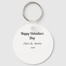 バレンタインデーにお名前と日付をシンプルにミニマルに キーホルダー