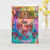 バレンタインデーにお花のハートをあしらったカード カード (黄色い花)