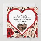 バレンタインデーにかわいいミックスカップル シーズンカード (裏面)